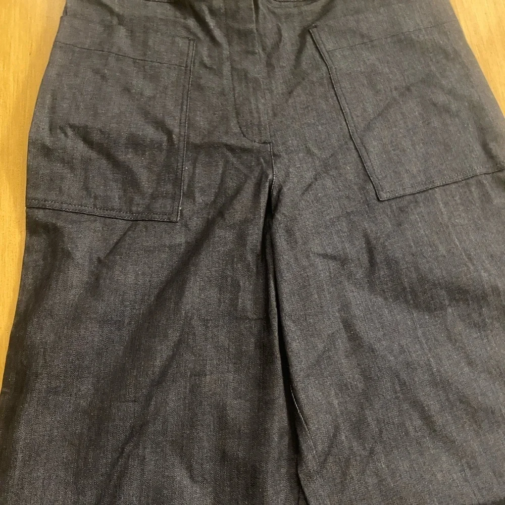Kate Spade Women’s Cuffed Cropped Coullotte Blue Jeans New Size 14 defaced